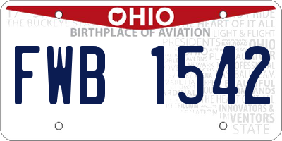 OH license plate FWB1542