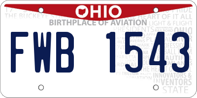 OH license plate FWB1543