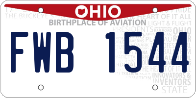 OH license plate FWB1544