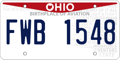 OH license plate FWB1548