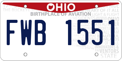 OH license plate FWB1551