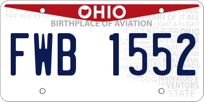 OH license plate FWB1552