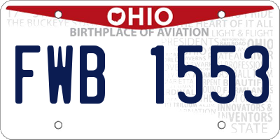 OH license plate FWB1553