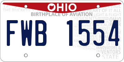 OH license plate FWB1554