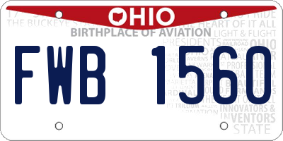 OH license plate FWB1560