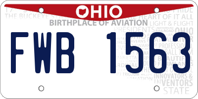 OH license plate FWB1563