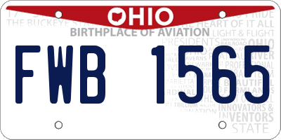 OH license plate FWB1565