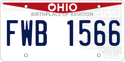 OH license plate FWB1566