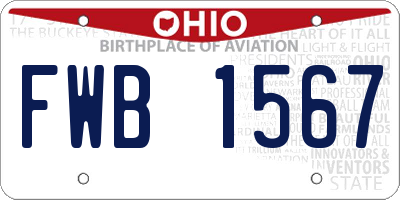 OH license plate FWB1567