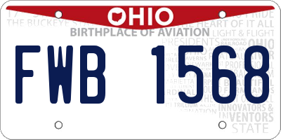 OH license plate FWB1568