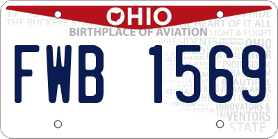 OH license plate FWB1569