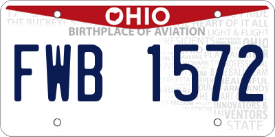 OH license plate FWB1572