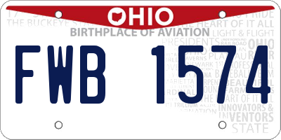 OH license plate FWB1574