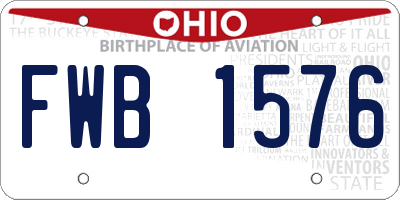 OH license plate FWB1576