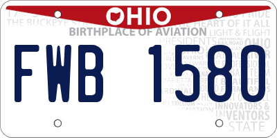 OH license plate FWB1580