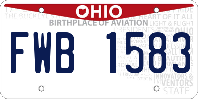 OH license plate FWB1583