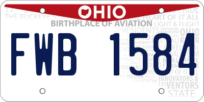 OH license plate FWB1584