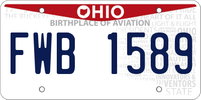 OH license plate FWB1589