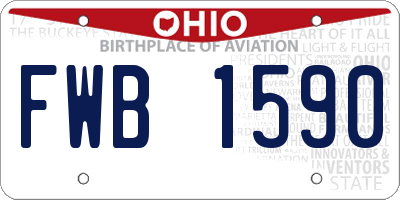 OH license plate FWB1590