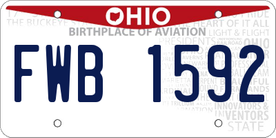 OH license plate FWB1592