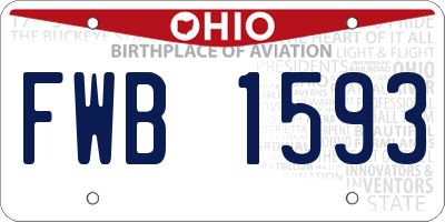 OH license plate FWB1593