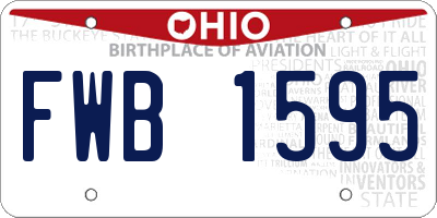 OH license plate FWB1595