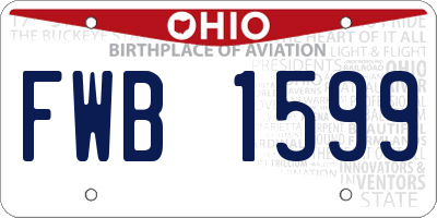 OH license plate FWB1599