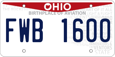 OH license plate FWB1600
