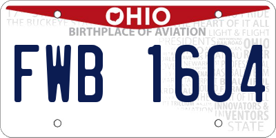 OH license plate FWB1604