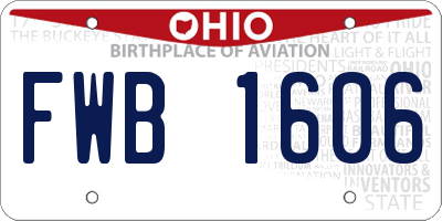 OH license plate FWB1606