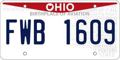 OH license plate FWB1609