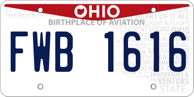 OH license plate FWB1616