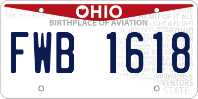 OH license plate FWB1618