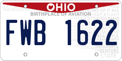 OH license plate FWB1622