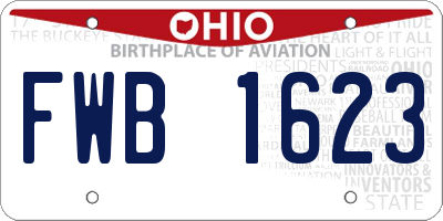 OH license plate FWB1623