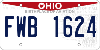 OH license plate FWB1624