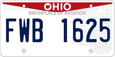 OH license plate FWB1625