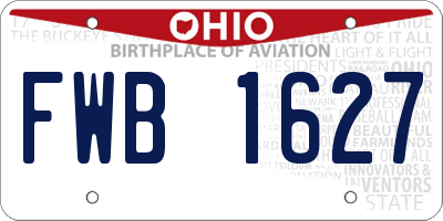 OH license plate FWB1627