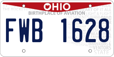 OH license plate FWB1628