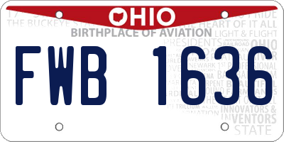 OH license plate FWB1636