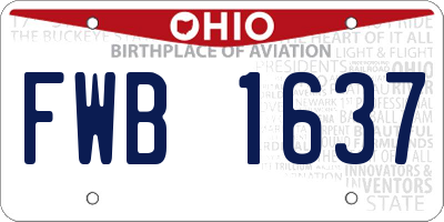 OH license plate FWB1637