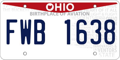 OH license plate FWB1638