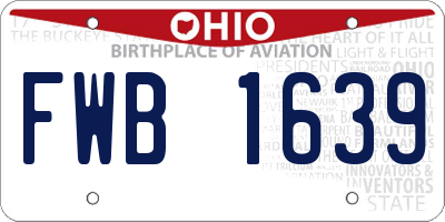 OH license plate FWB1639