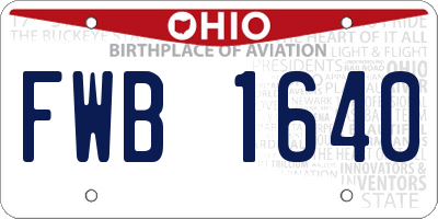 OH license plate FWB1640