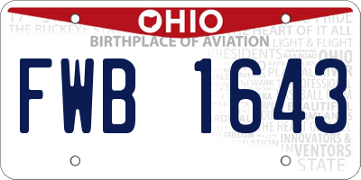 OH license plate FWB1643