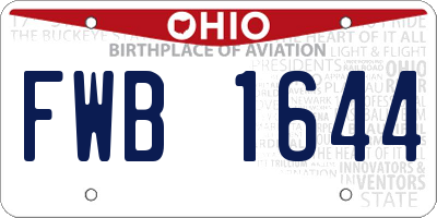 OH license plate FWB1644