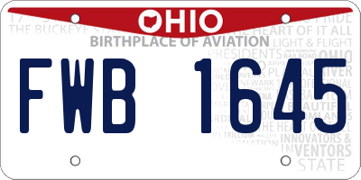 OH license plate FWB1645