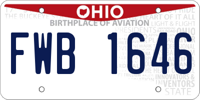 OH license plate FWB1646