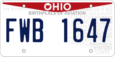 OH license plate FWB1647