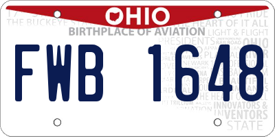 OH license plate FWB1648